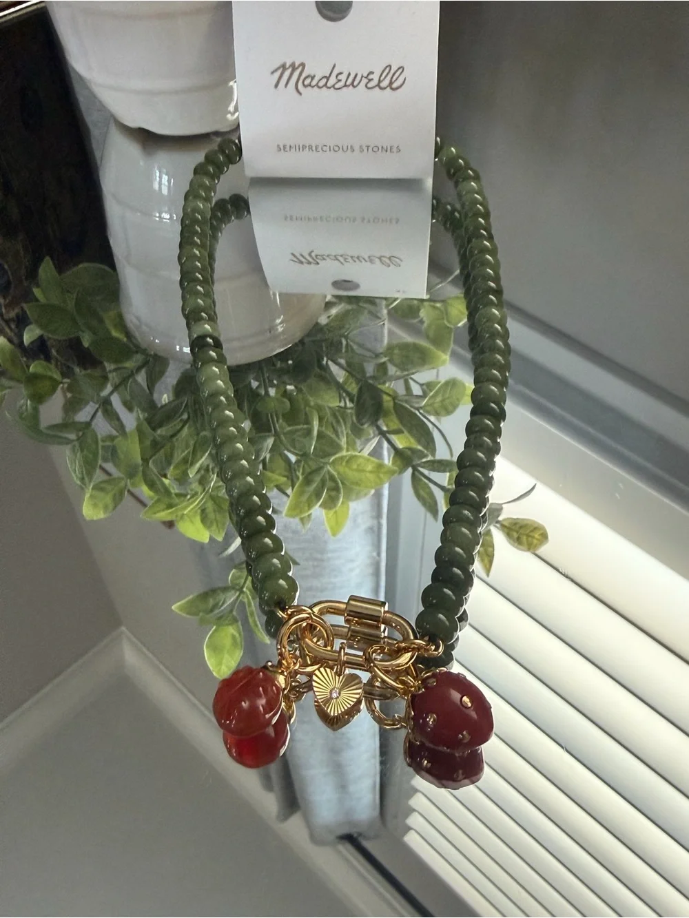 Madewell Semiprecious Stone Beaded Necklace Curated Charm Garden - Picture 3 of 5